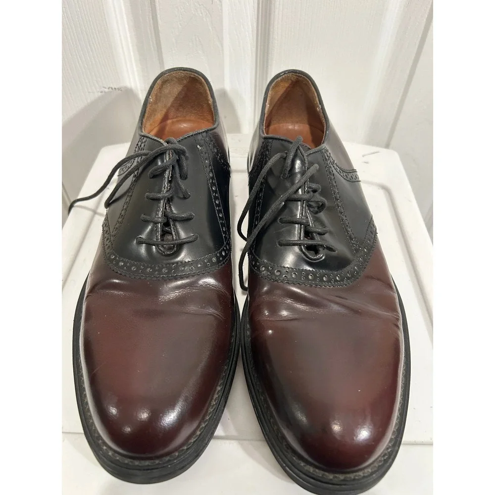 Bostonian Flexlite Men's Size 11 Burgundy Black Saddle Oxford